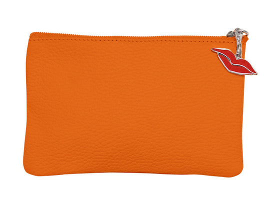 Lisbon Coin Purse - Orange Leather